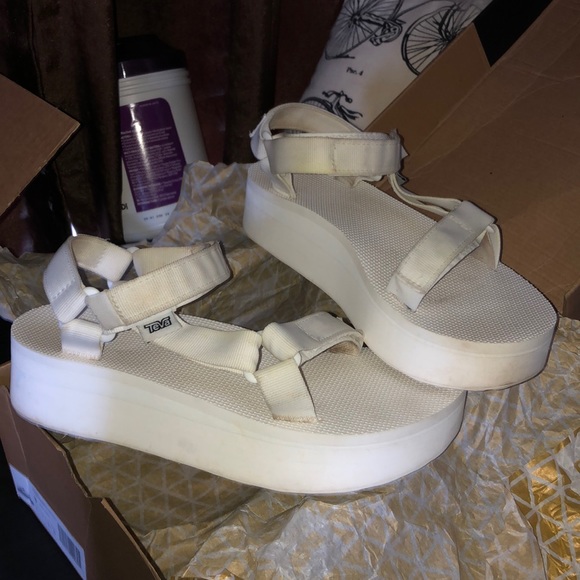 white platform tevas